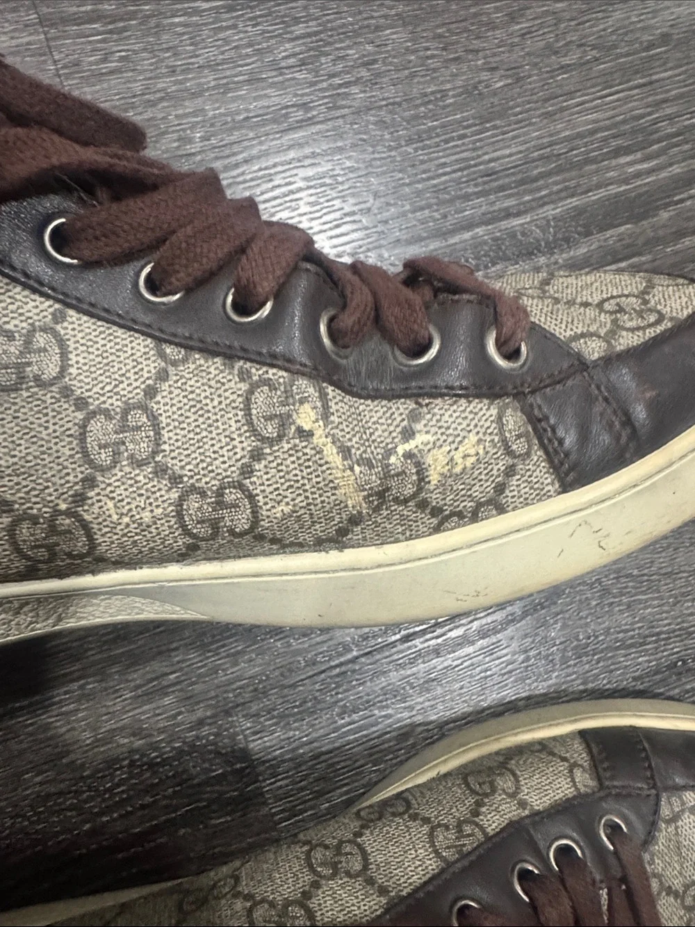 Gucci Brown GG Monogram High-Top Sneakers